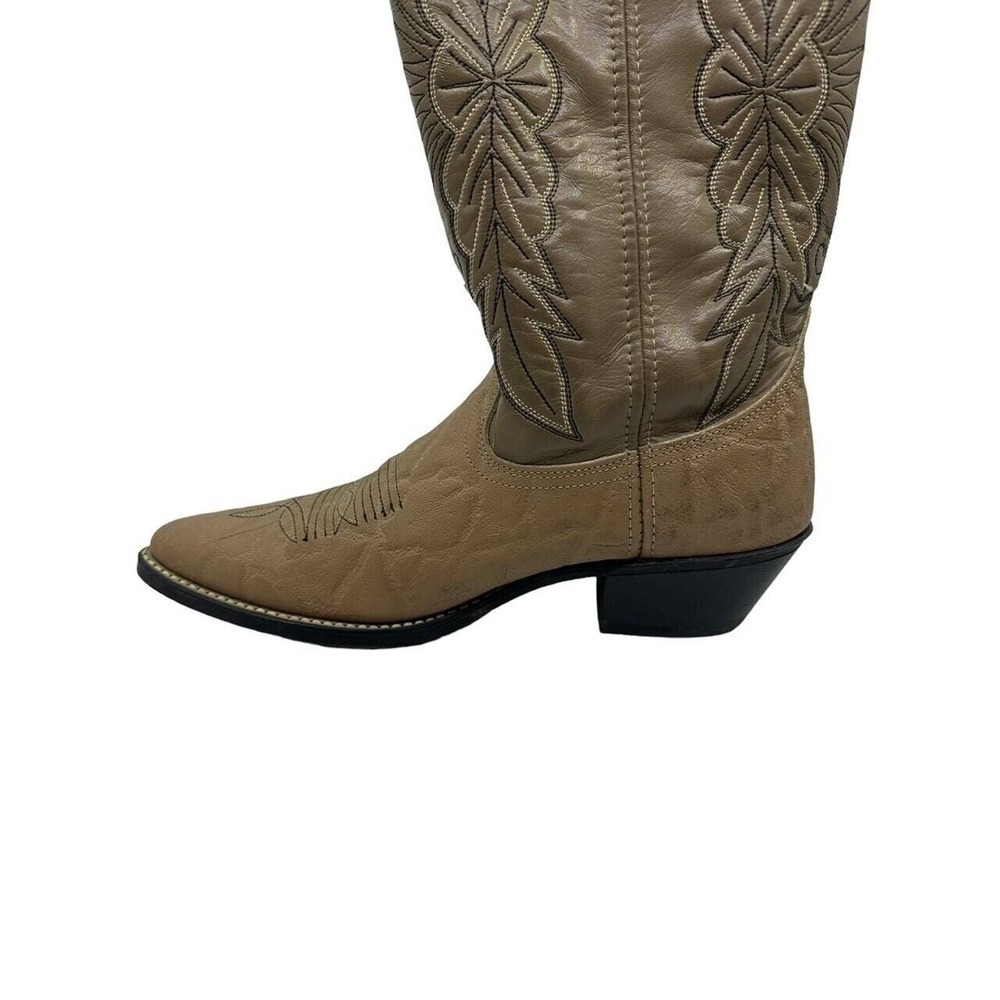 Acme Cowboy Boots Mens 9EW Tan‎ Leather Western Made in USA 4527 Good - Picture 12 of 16